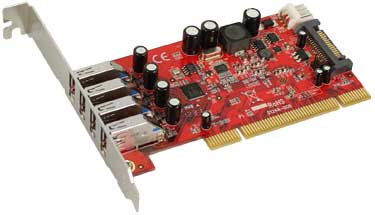 PCI to SuperSpeed USB 3.0 Host Adapter 4 Port I/O Flex PU430