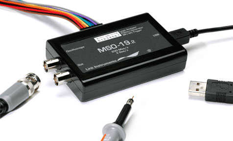 MSO-19 USB 2GSa/s Oscilloscope, 200MSa/s Logic Analyzer, 100MSa/s Pattern Generator and TDR