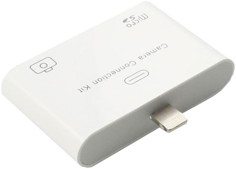 FYL New 3 Port #A USB Hub Micro SD TF Card Reader Camera Adapter for iPad 4 iPad Min 