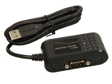 USB to 9-Pin Serial Port and 25-Pin Parallel Port Adapter 